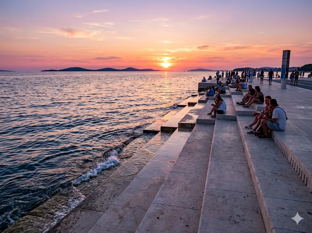 Zadar Sea Organ at sunset